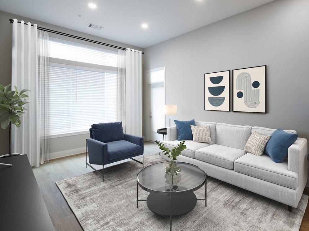 Signature Collection living room with hard-surface flooring