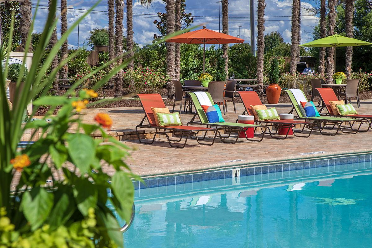 Lay by the pool in one of our poolside loungers.