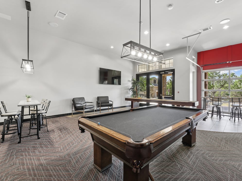 Resident lounge with pool table