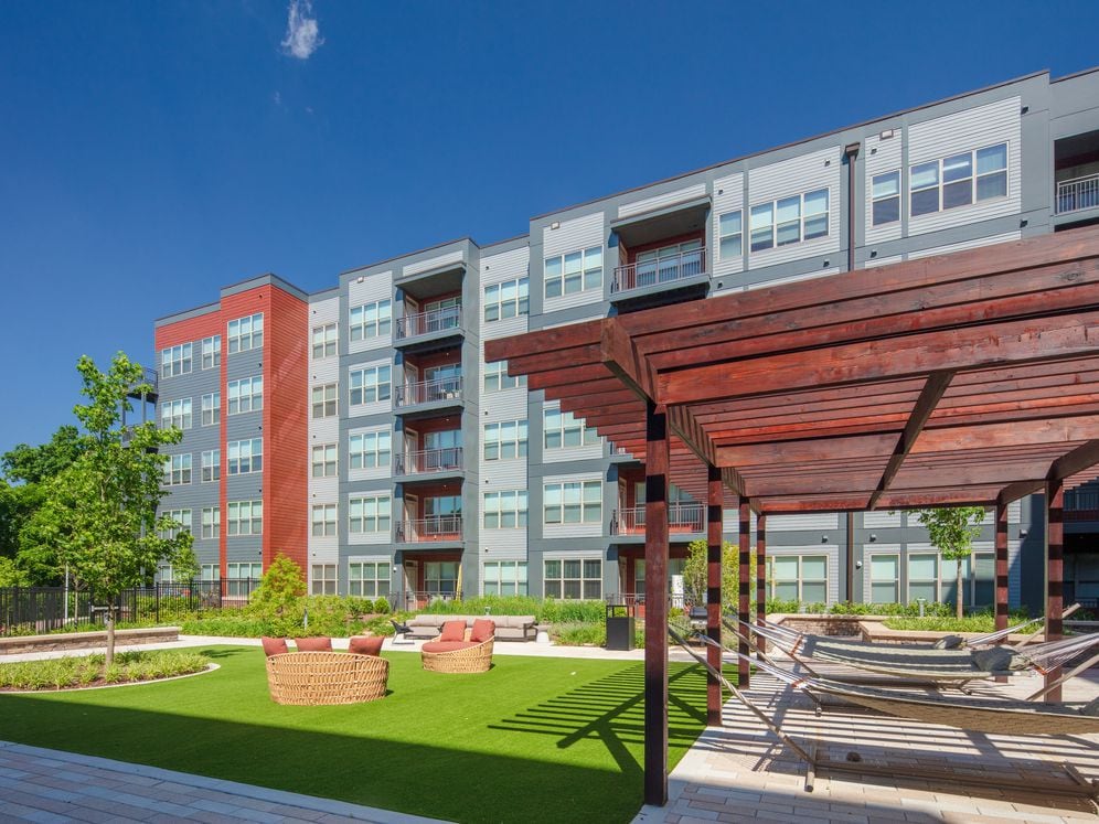 Courtyard with hammocks