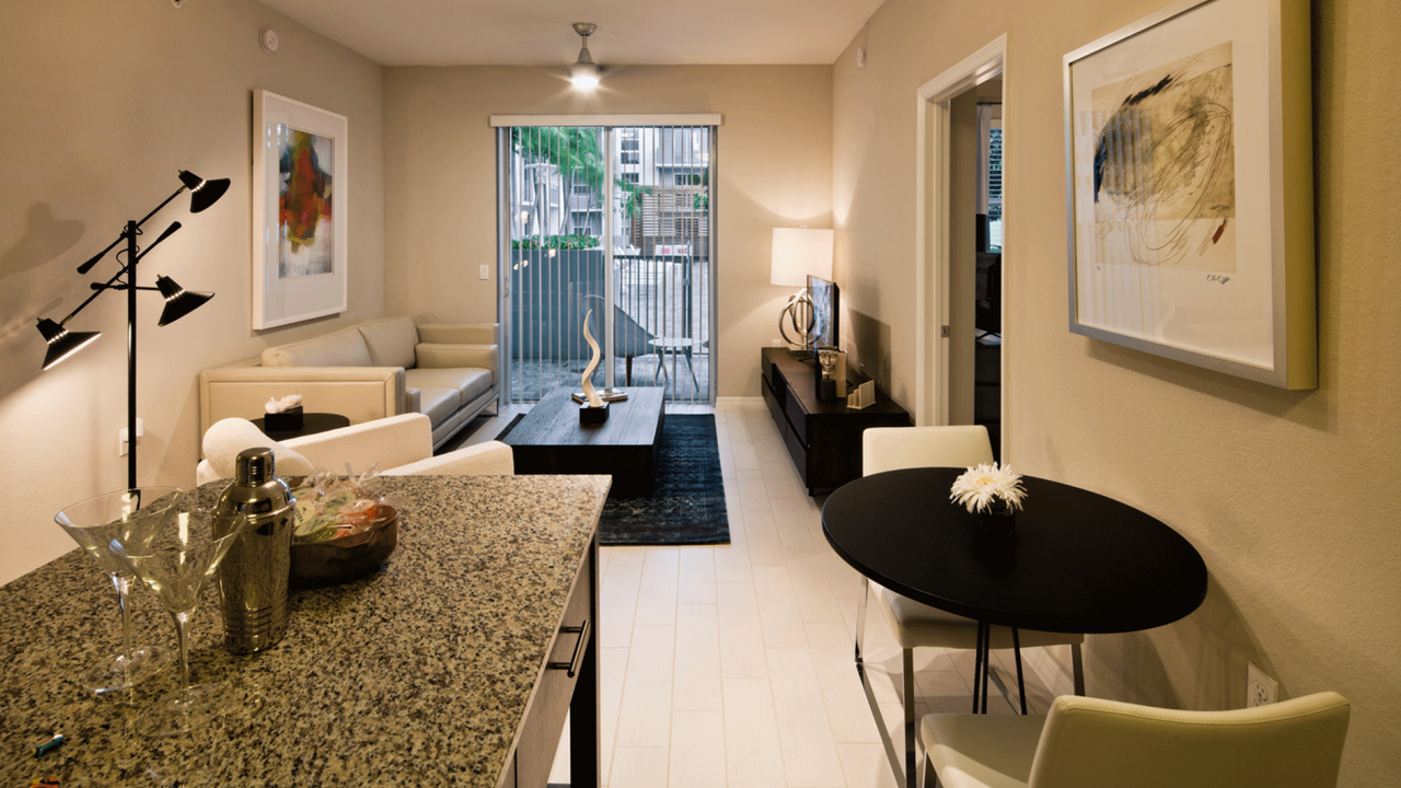 Private balconies and patios available