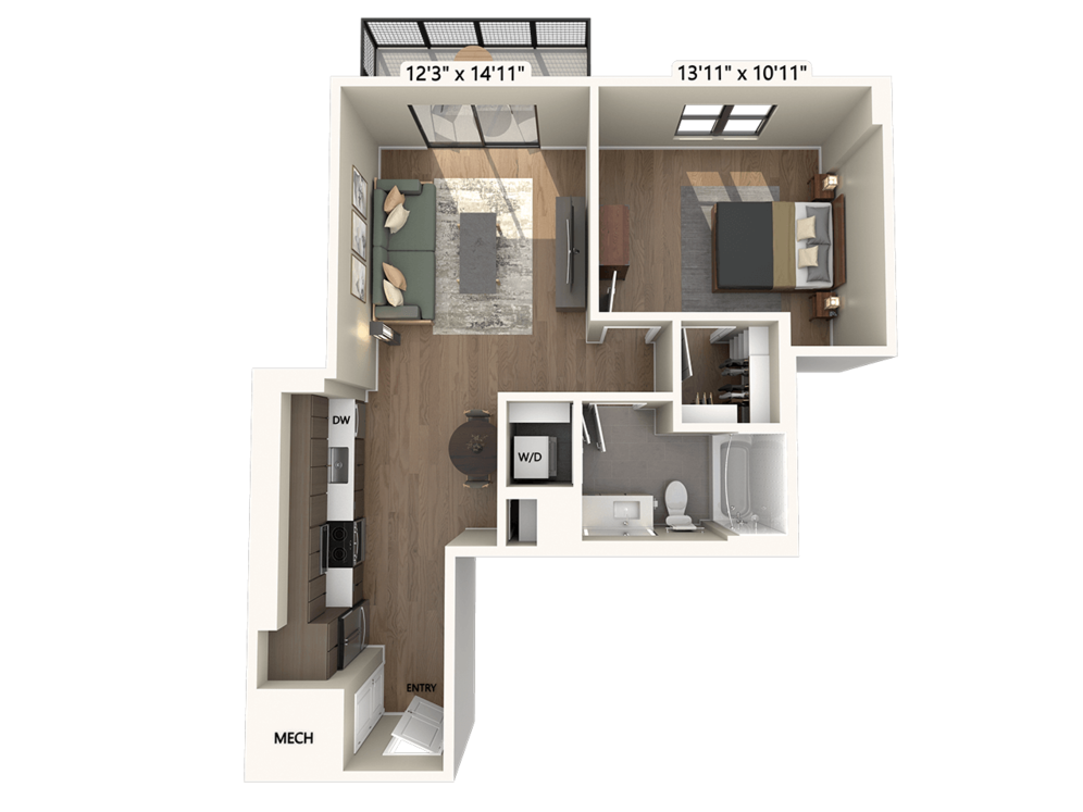 Upgrade Collection II | One-Bedroom, One-Bath (738 sq ft) A3