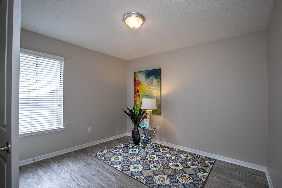 Spacious, open bedrooms with wood-style flooring.