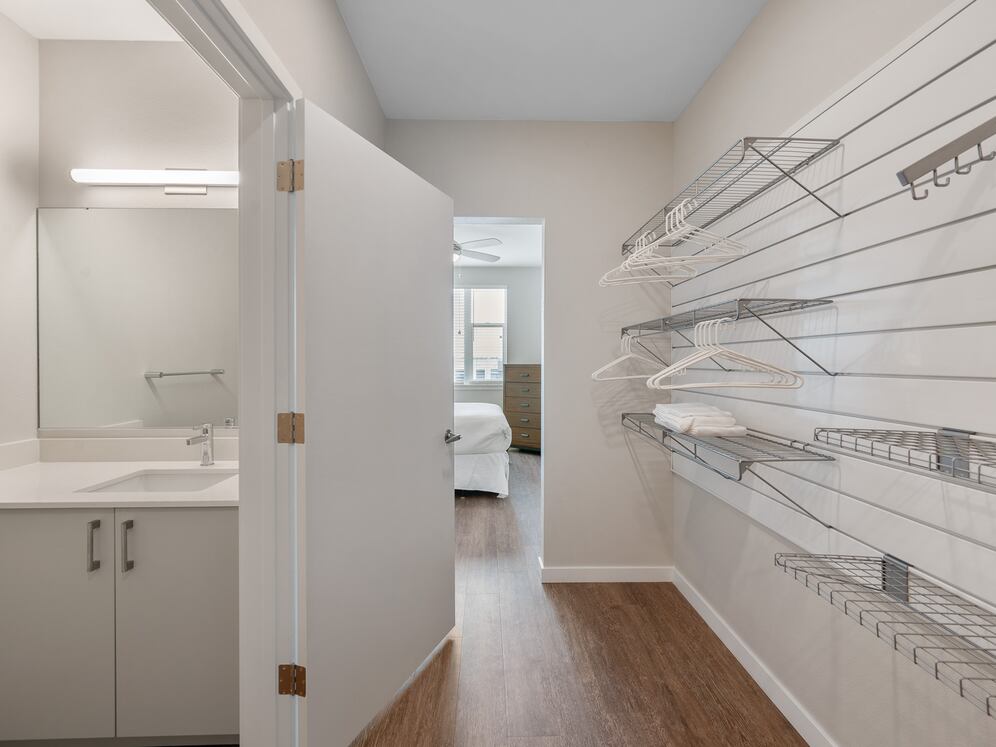 Finish Scheme II closest with built in shelving