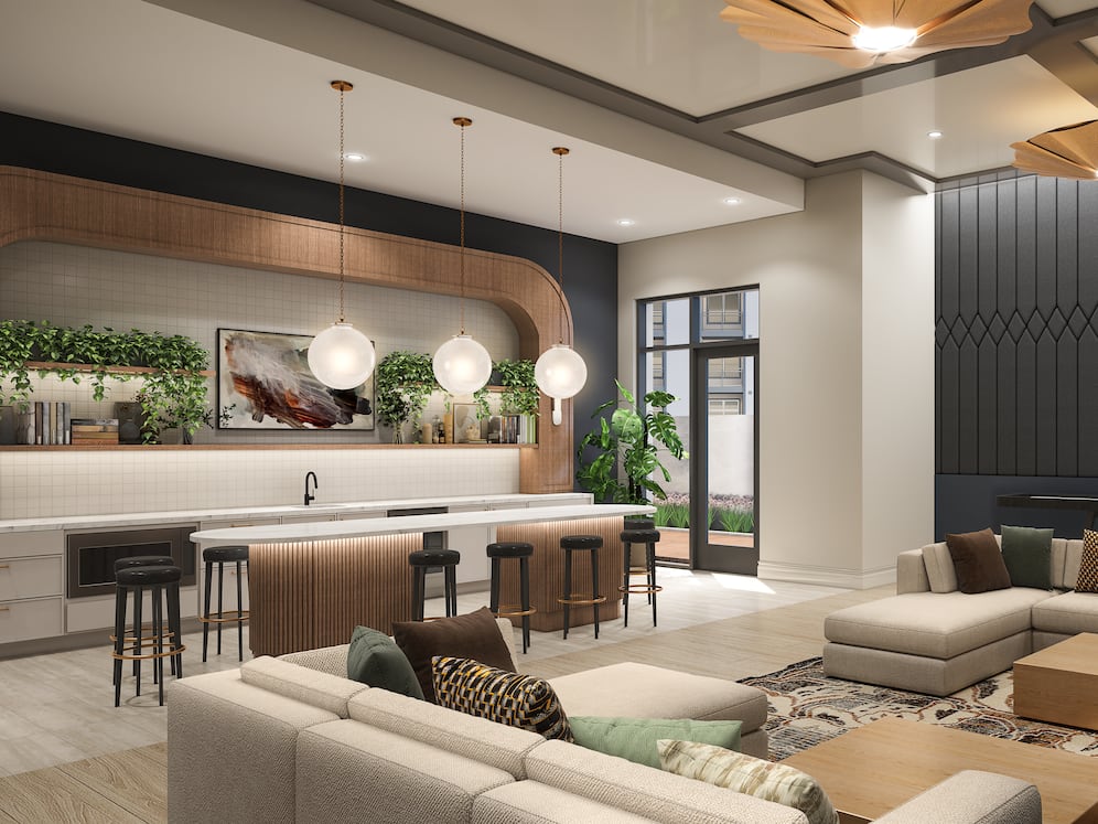 Building 500 Lounge with entertaining kitchenette (Rendering)