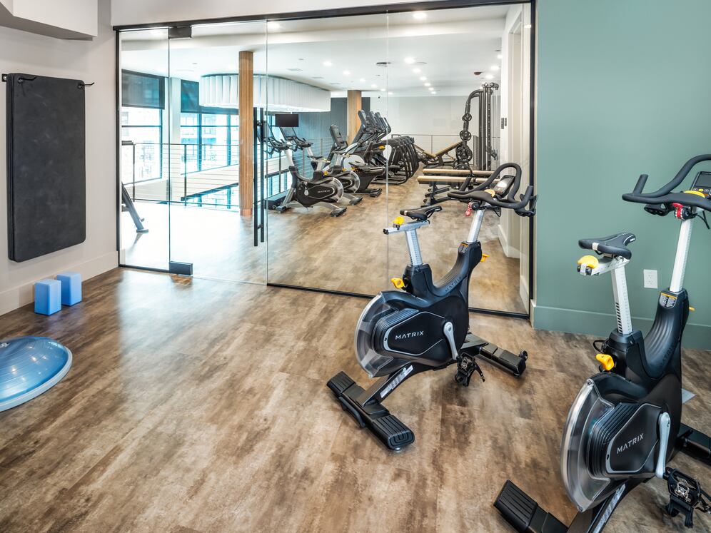 Private fitness studio with cycle bikes