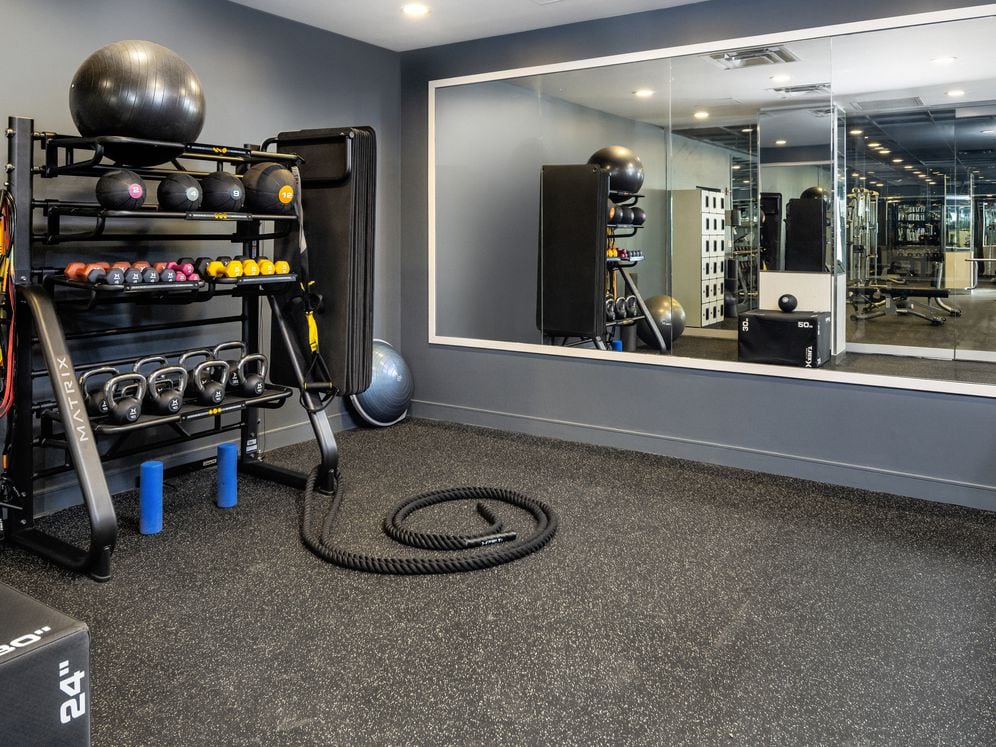 Fitness center with strength equipment