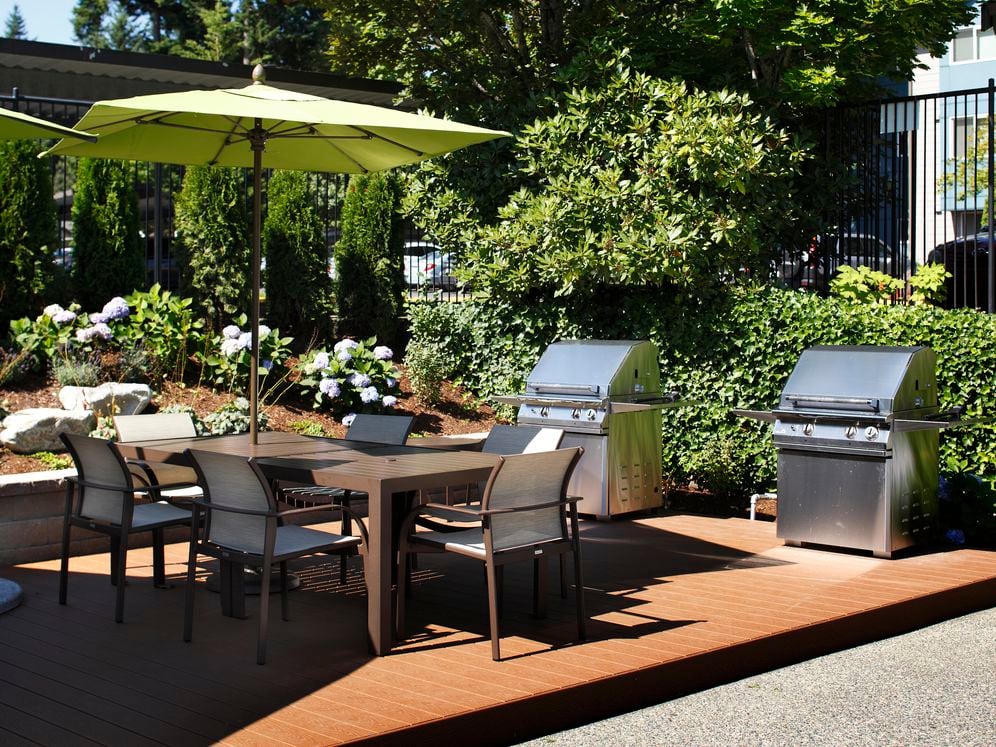 Outdoor Seating Area with Grills