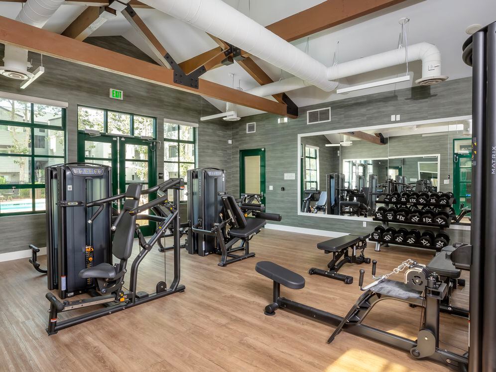 Fitness center with strength equipment