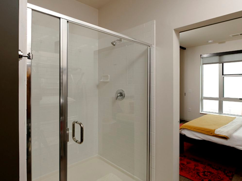 Urban bath with hard surface flooring