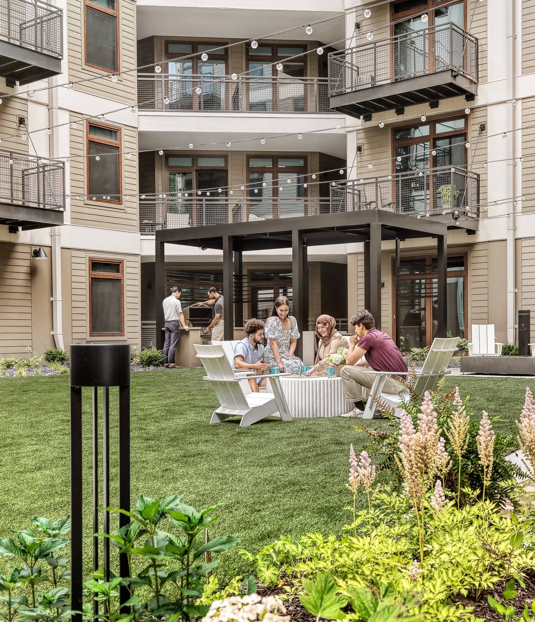 Courtyard with people
