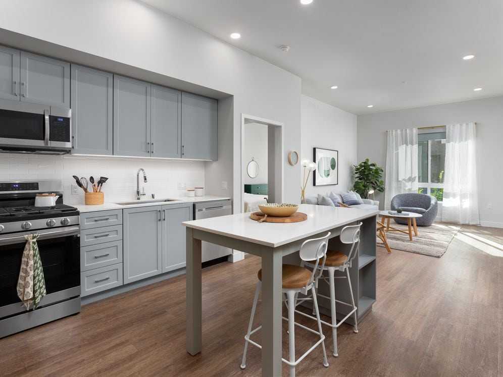 Building A Avalon Design kitchen and living area