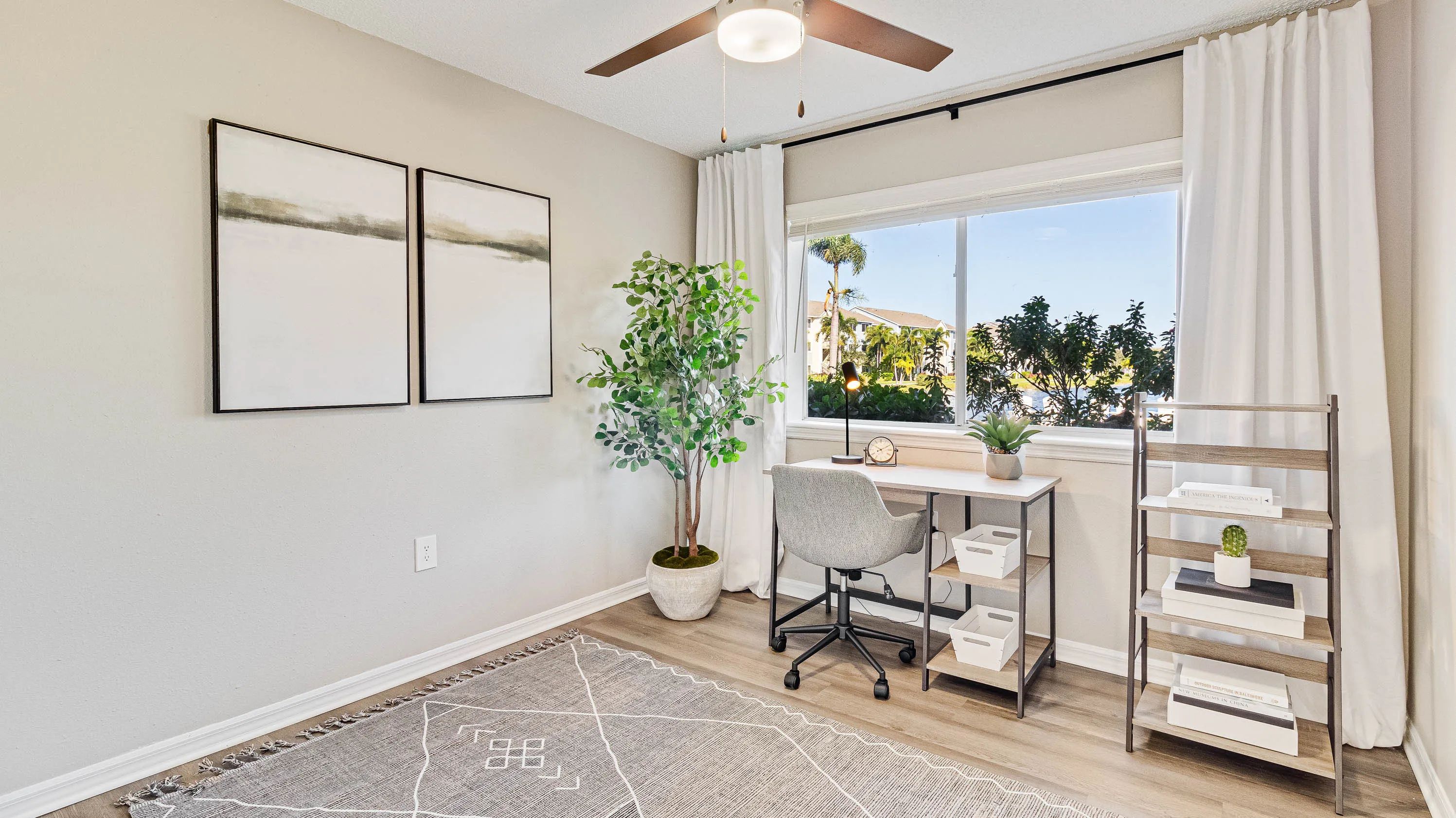 Step into our spacious guest bedrooms, where natural light dances through expansive windows.