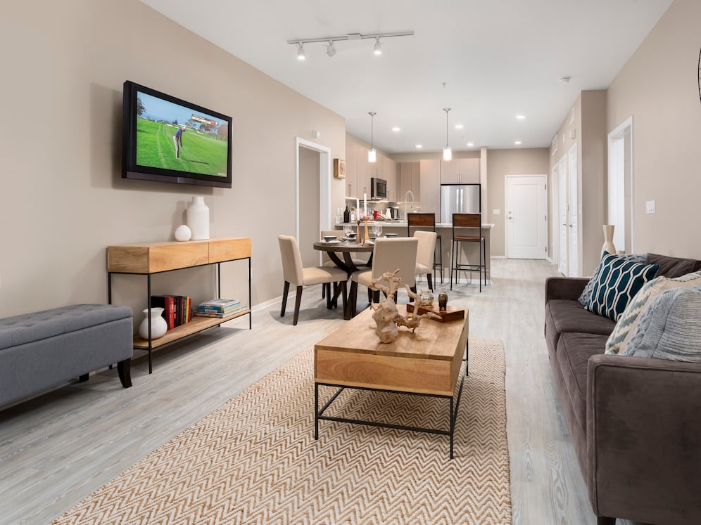 Design Scheme II apartment with hard surface plank flooring throughout