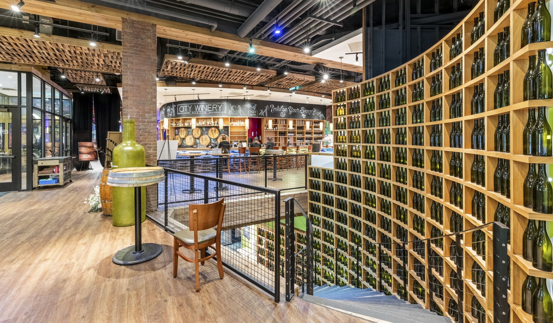 An award-winning winery and restaurant located right downstairs