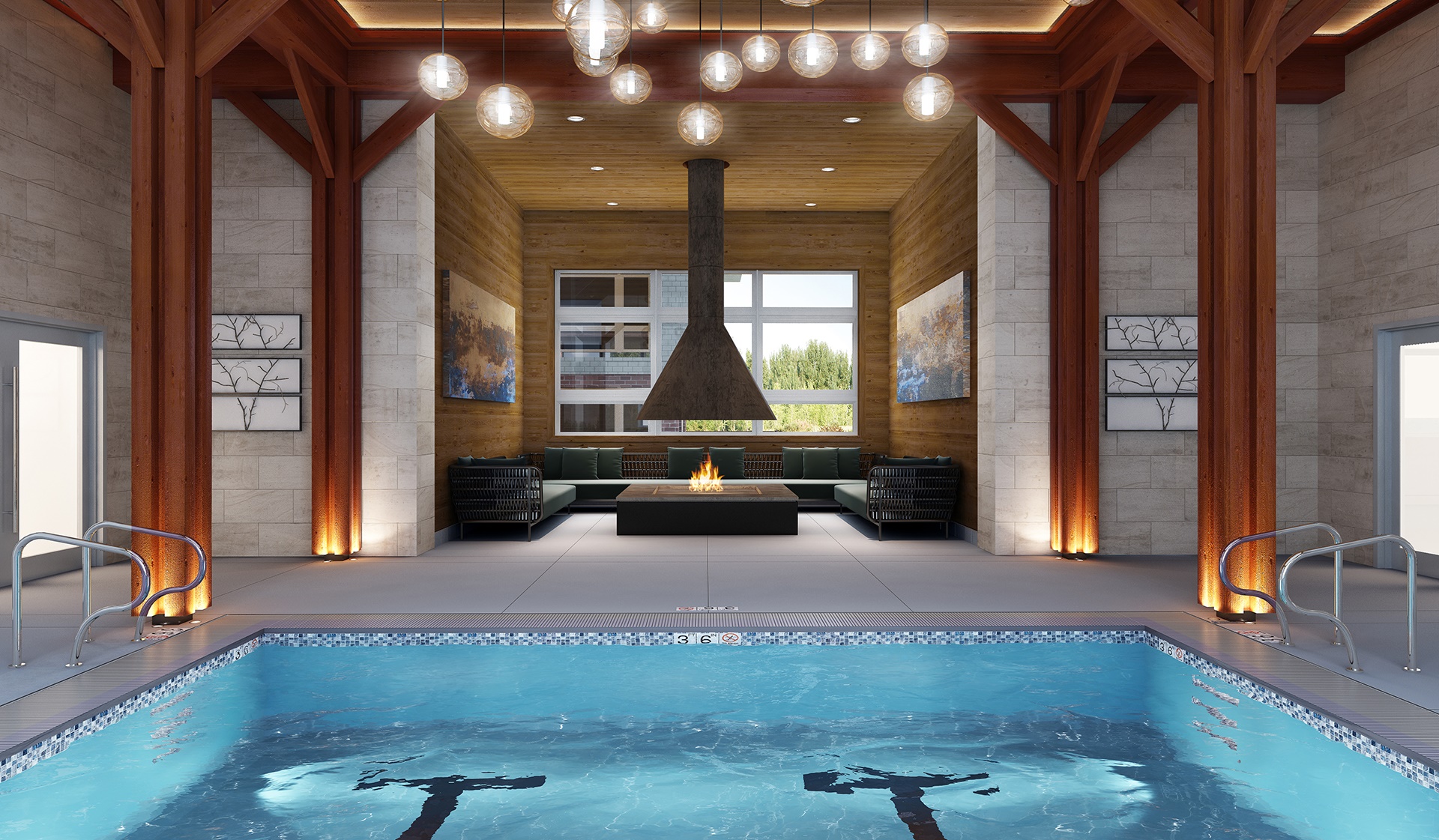 Relax by the fire after a long swim