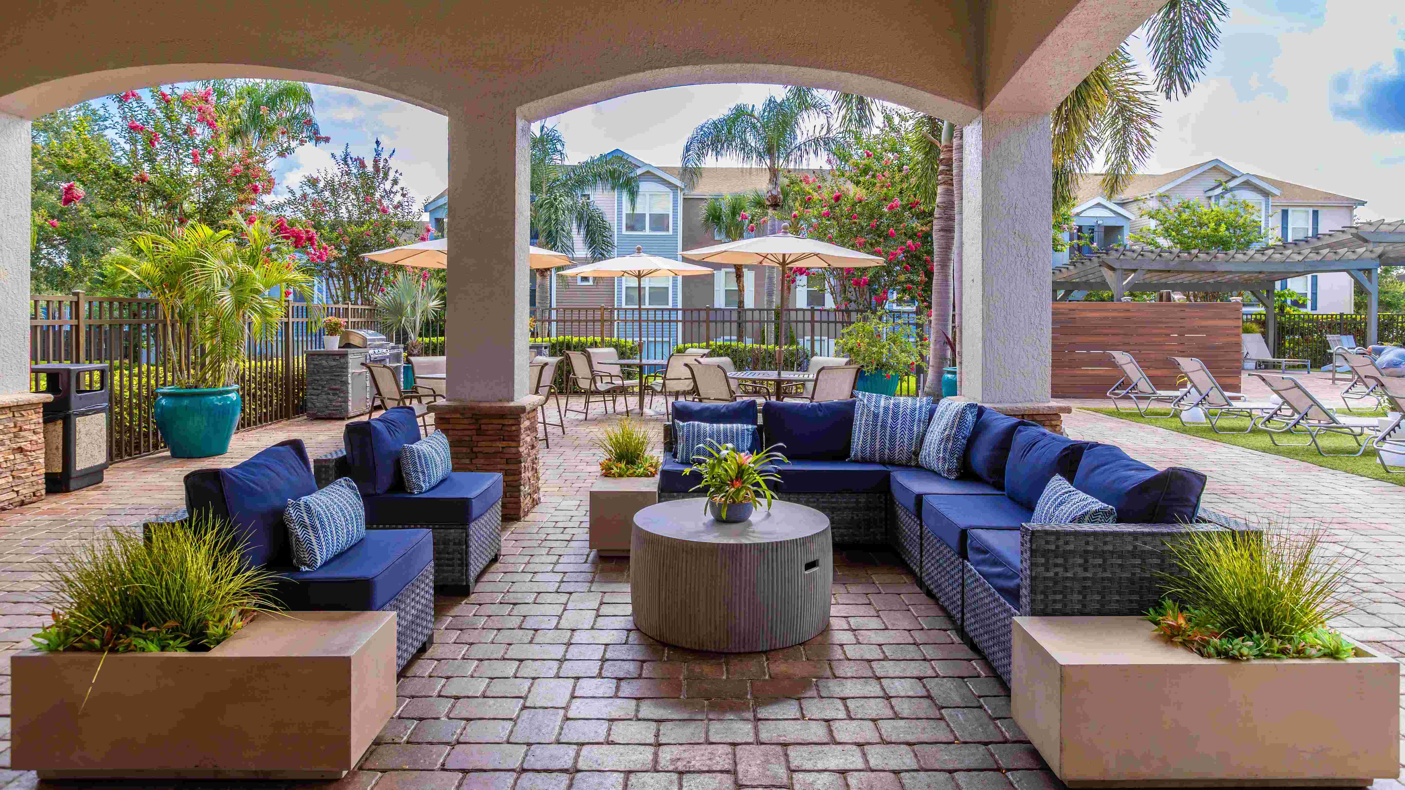 Whether you’re hosting friends or enjoying a quiet moment, our poolside lounge offers a chic and comfortable escape steps from the water.