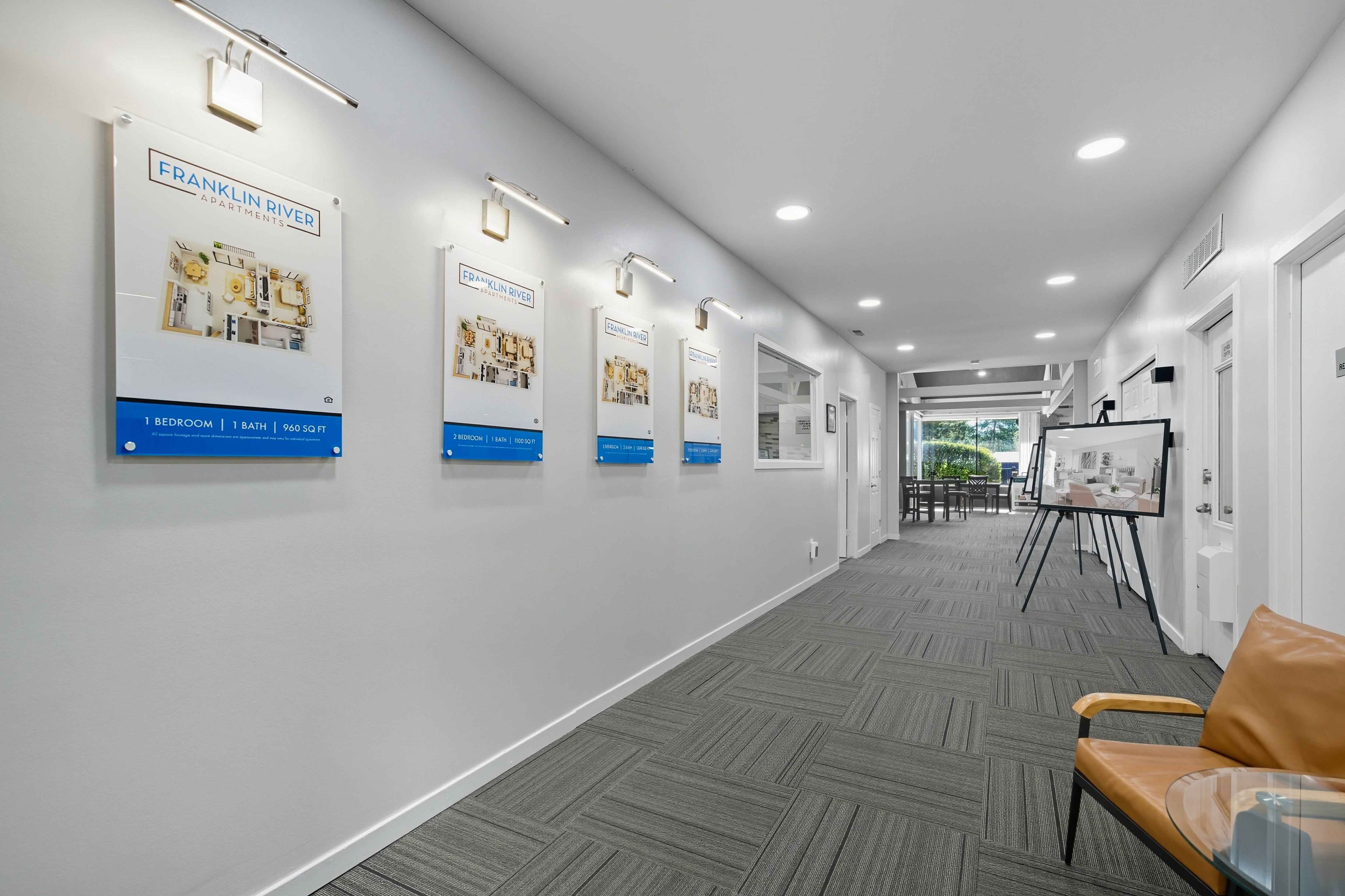 Entryway of clubhouse at Franklin River Apartments in Southfield, MI