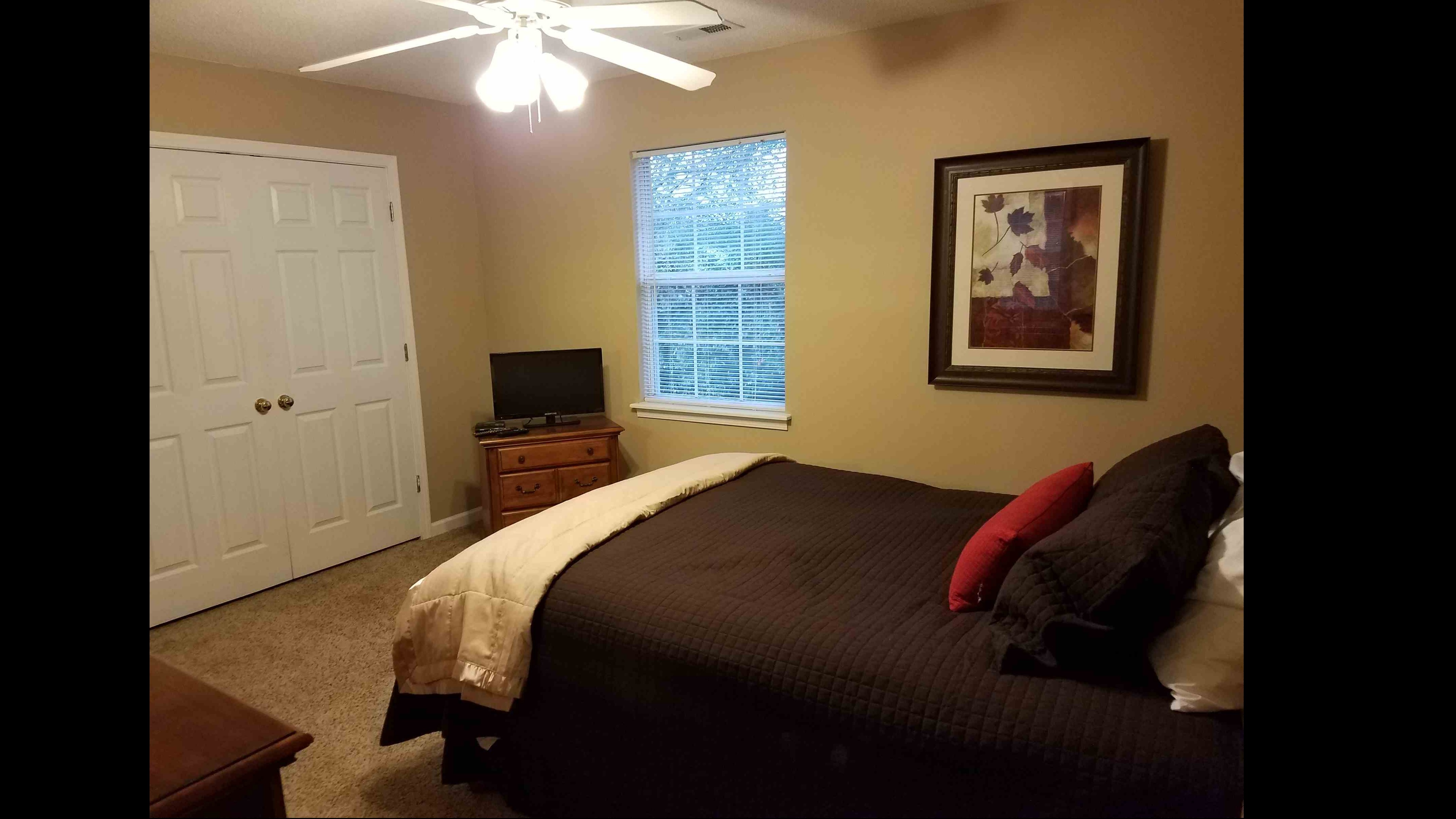 2 large bedrooms  (Shown with Cort furnishings, queen bed)