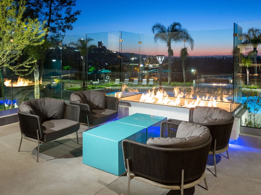 North Clubhouse deck with seating and firepit