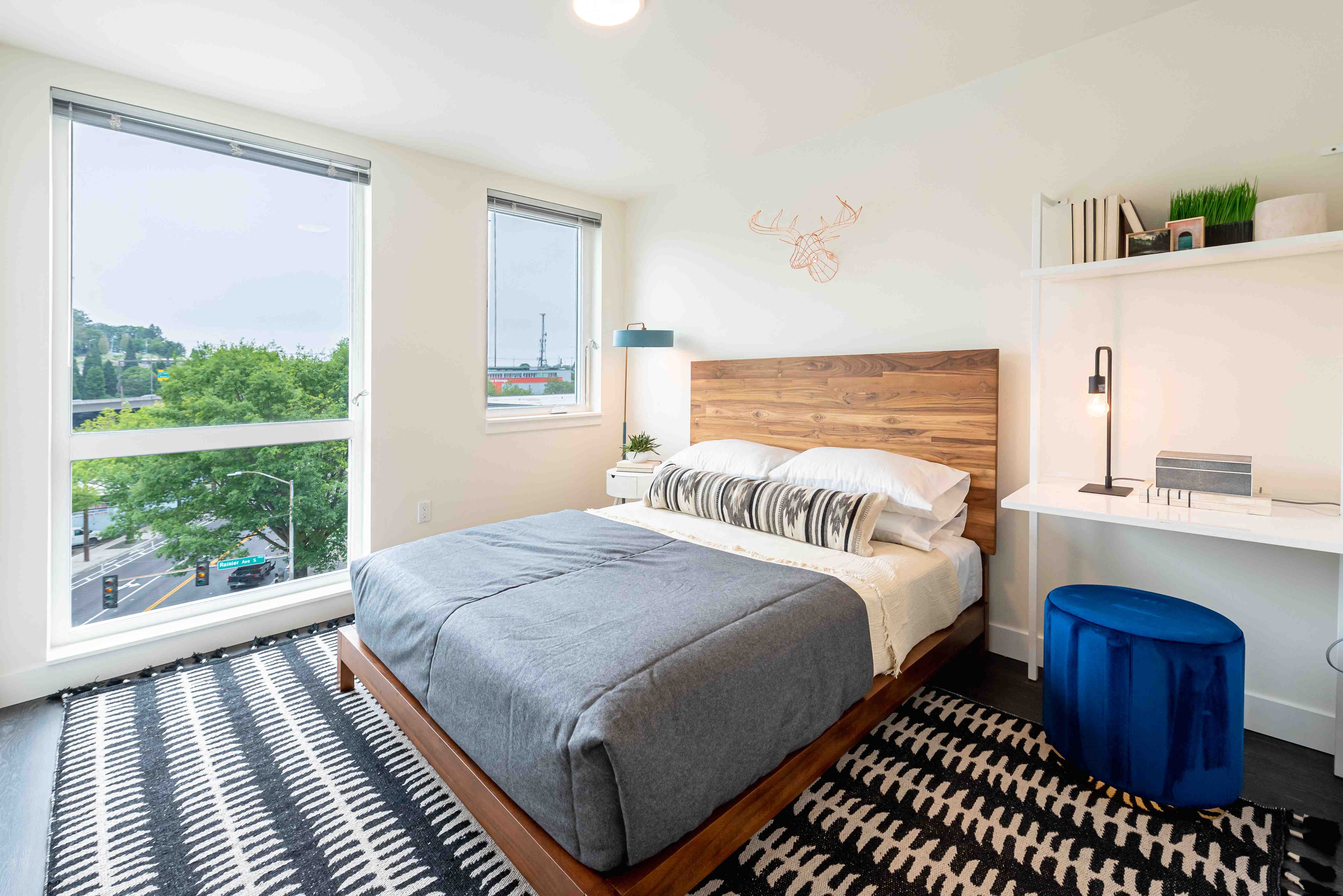 Bedroom with Large Windows