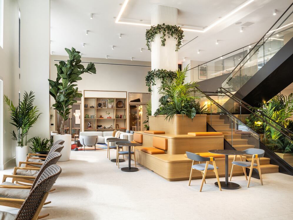 Two-story resident lounge