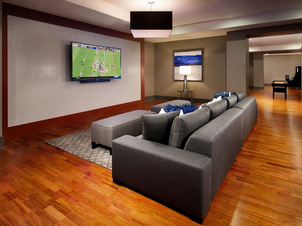 Resident lounge with flat screen television and seating
