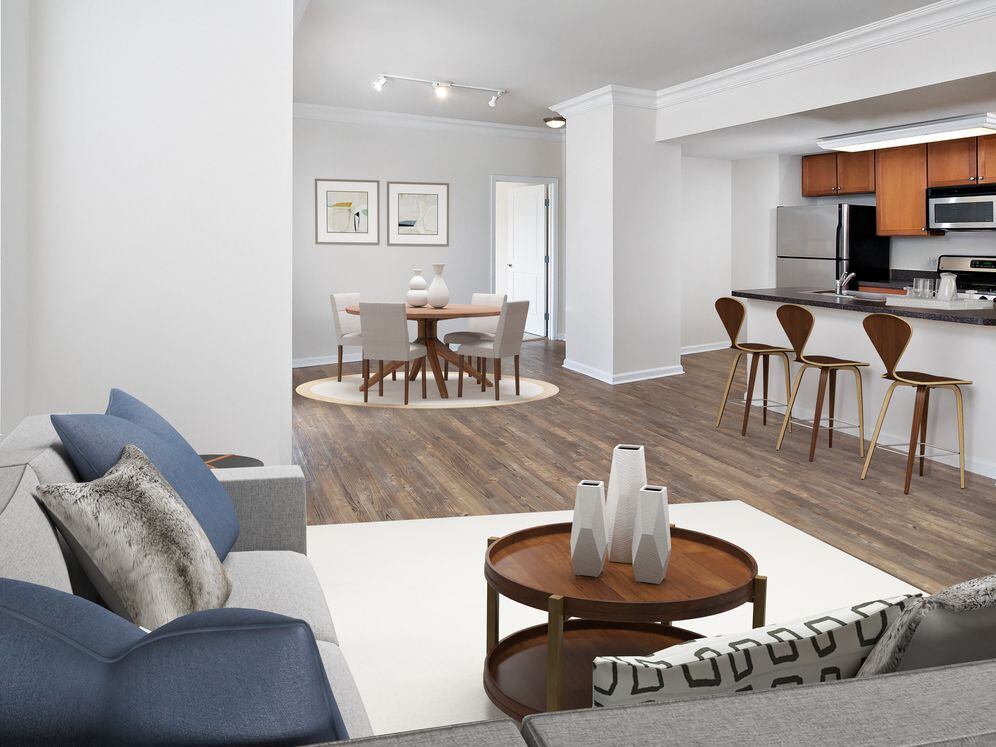 Finish Package I living and dining areas with hard surface flooring