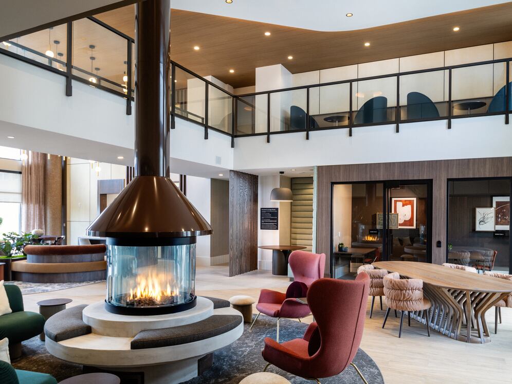 New West Phase - Two story lobby lounge and co work space