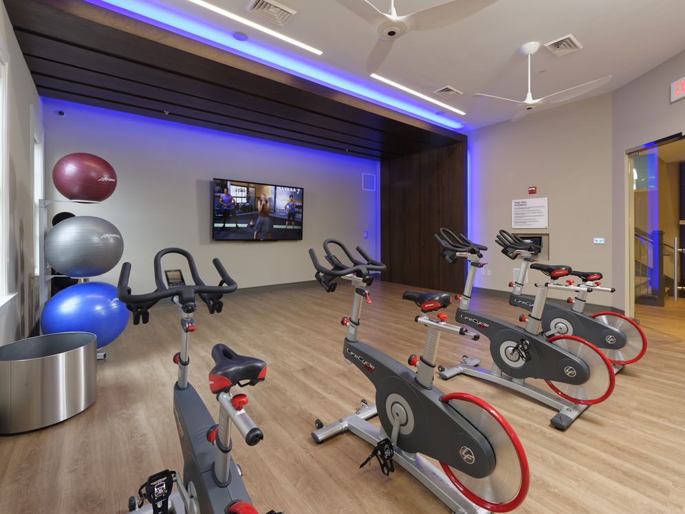 Spin studio with Fitness on Demand programming