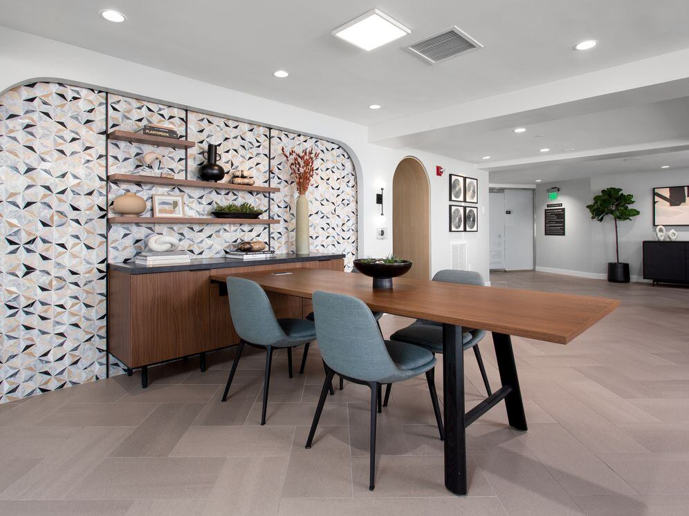 Resident lounge with coworking spaces