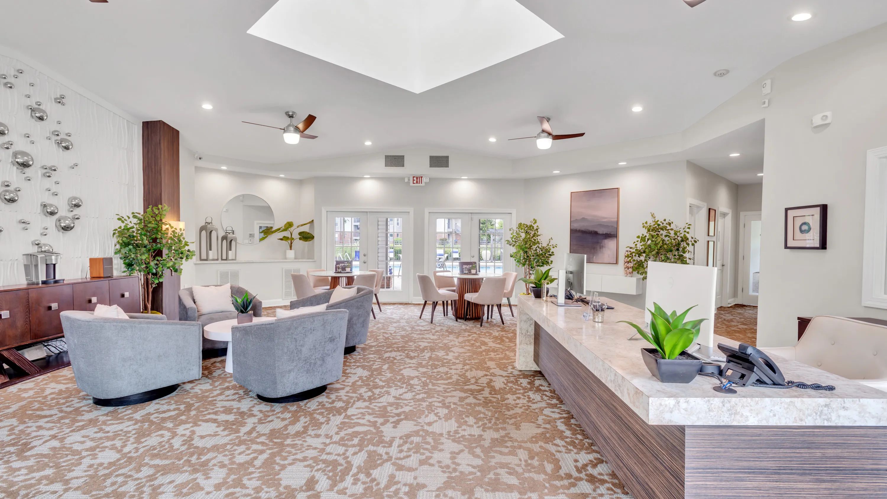 Embark on an extraordinary journey in our vibrant leasing office. Your path to discovering your new apartment begins here with friendly on-site management and stunning pool views to make it an unforgettable experience.