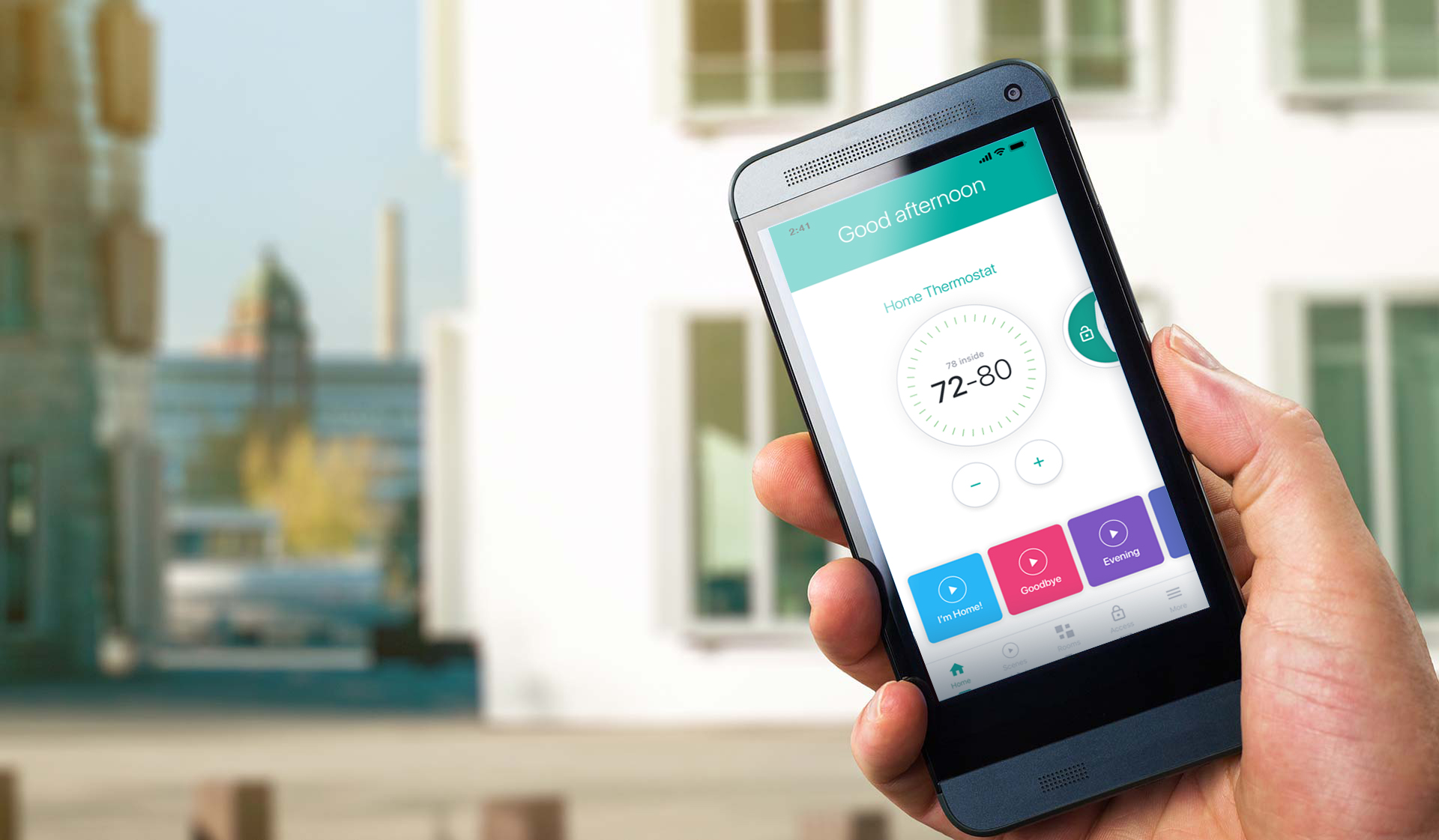 Control the temperature without getting up and never fumble for your keys again. Smart home tech available in every home!