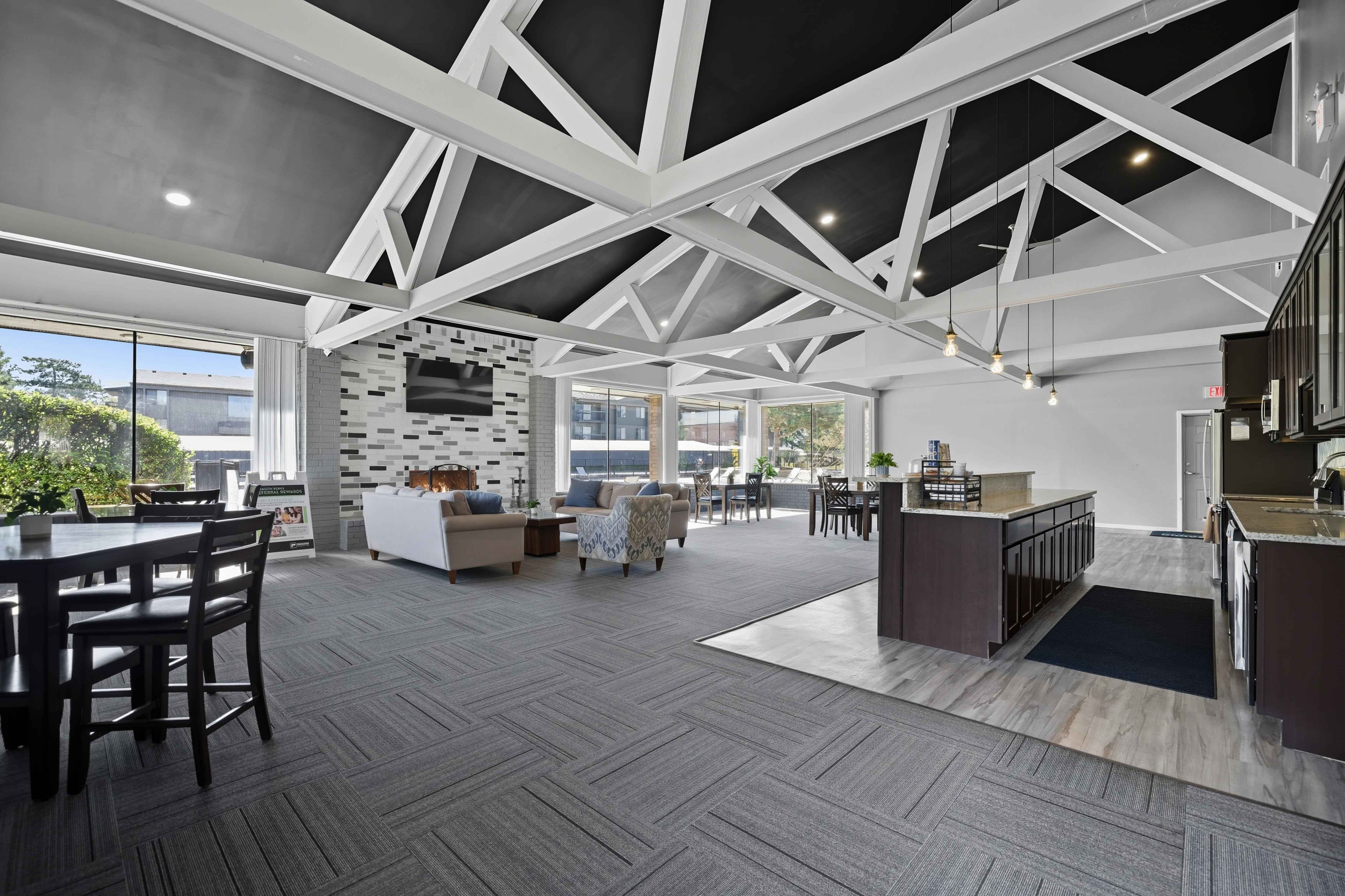 Modern Resident Clubhouse at Franklin River Apartments in Southfield, MI