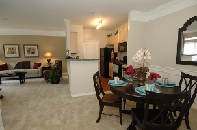 Dining area one bedroom floorplan (Cedar)