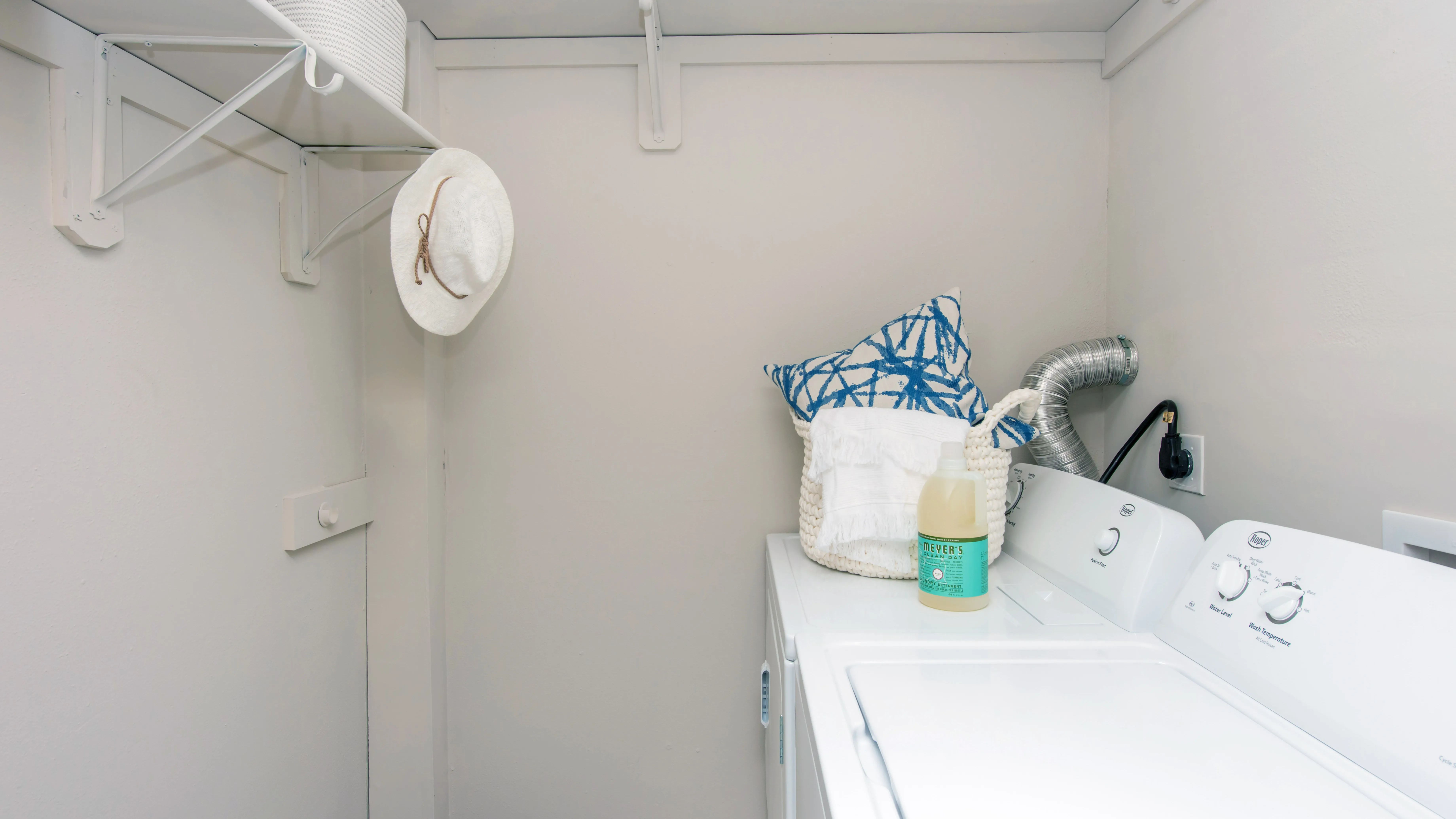 Enjoy effortless laundry days with full-size washer and dryer appliances included in every home.
