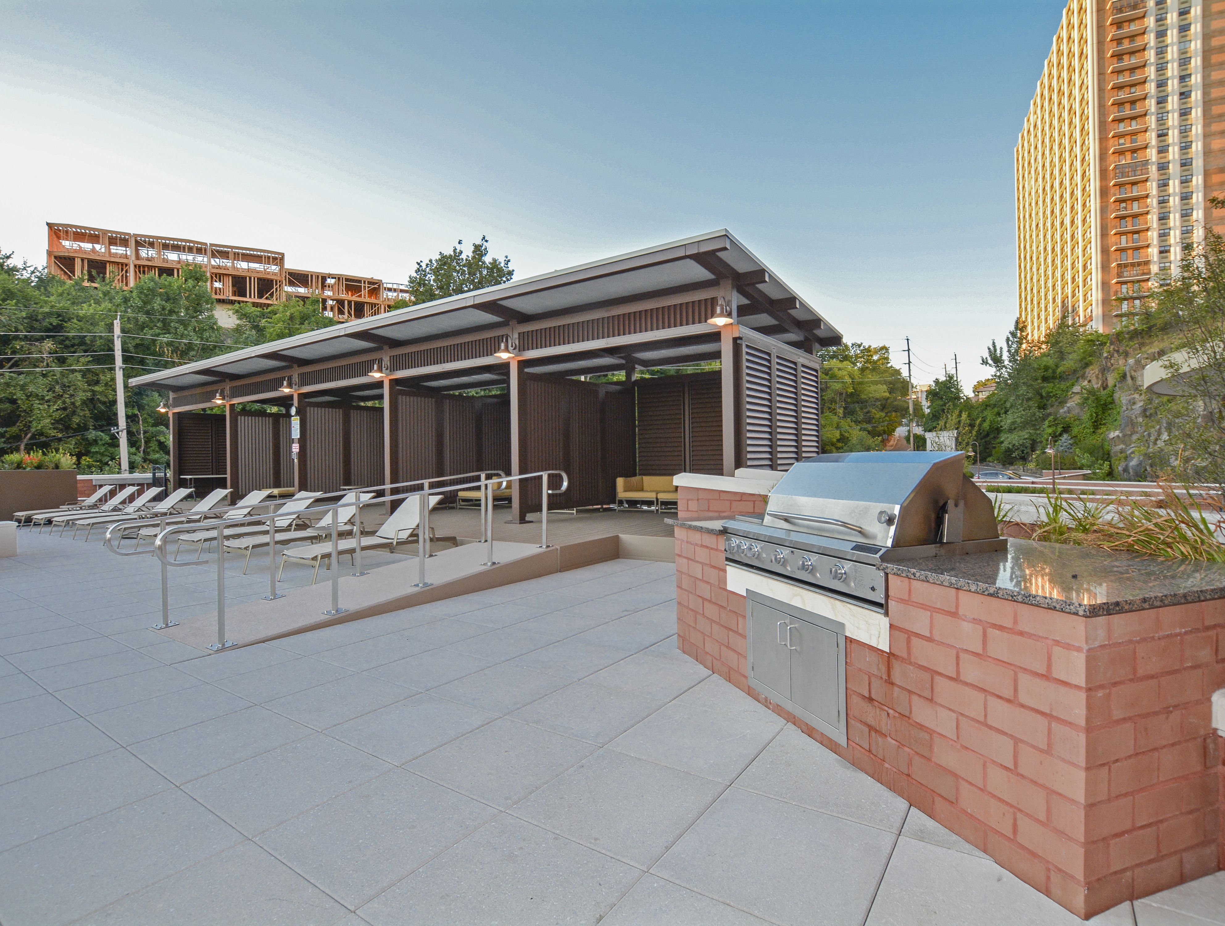 BBQ Area and Private Poolside Cabanas