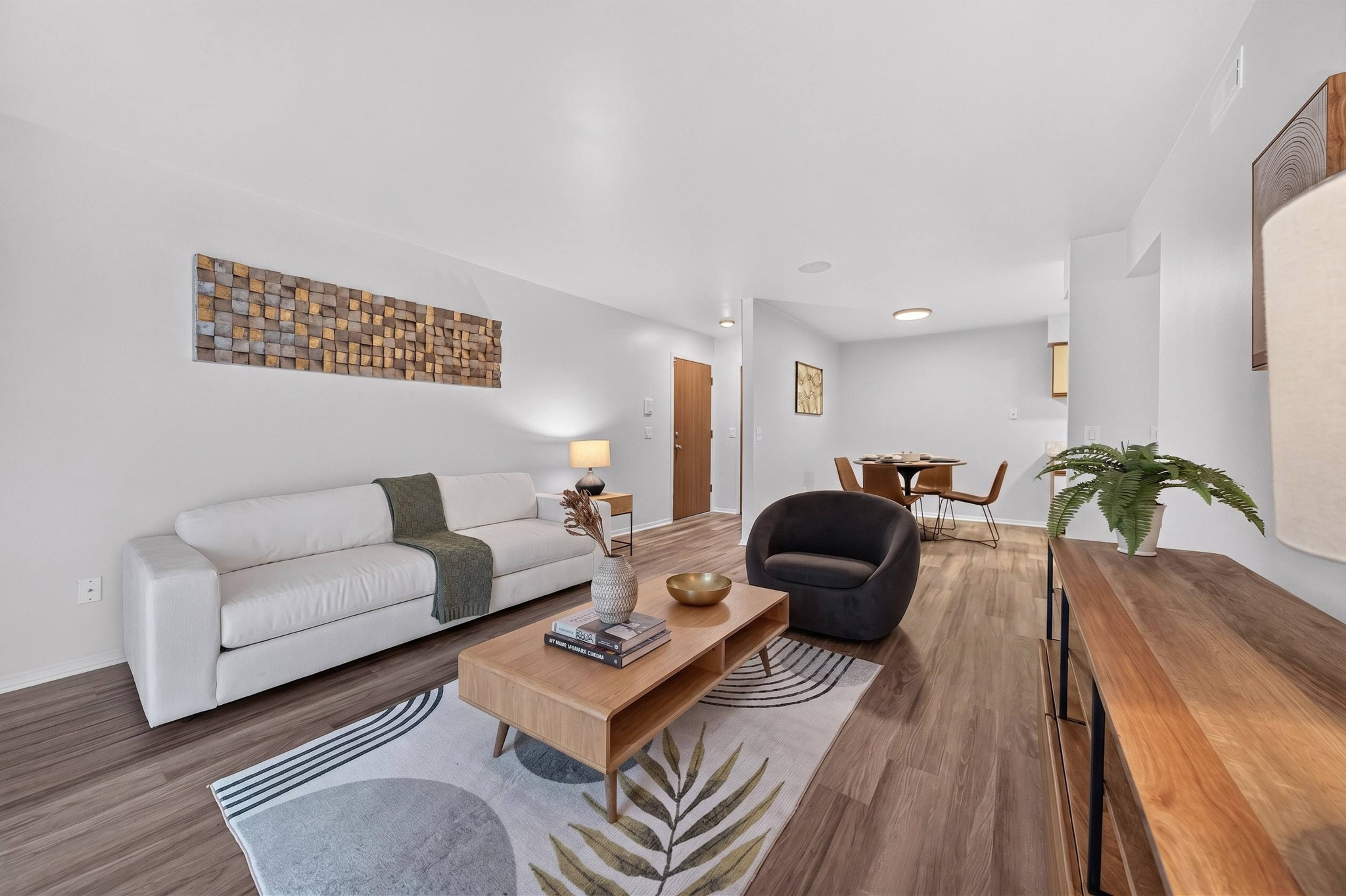 Spacious Living Room at Lakeside Village Apartments in Clinton Township, MI