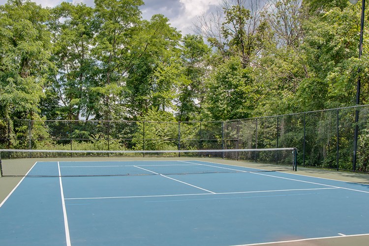 Private outdoor tennis court