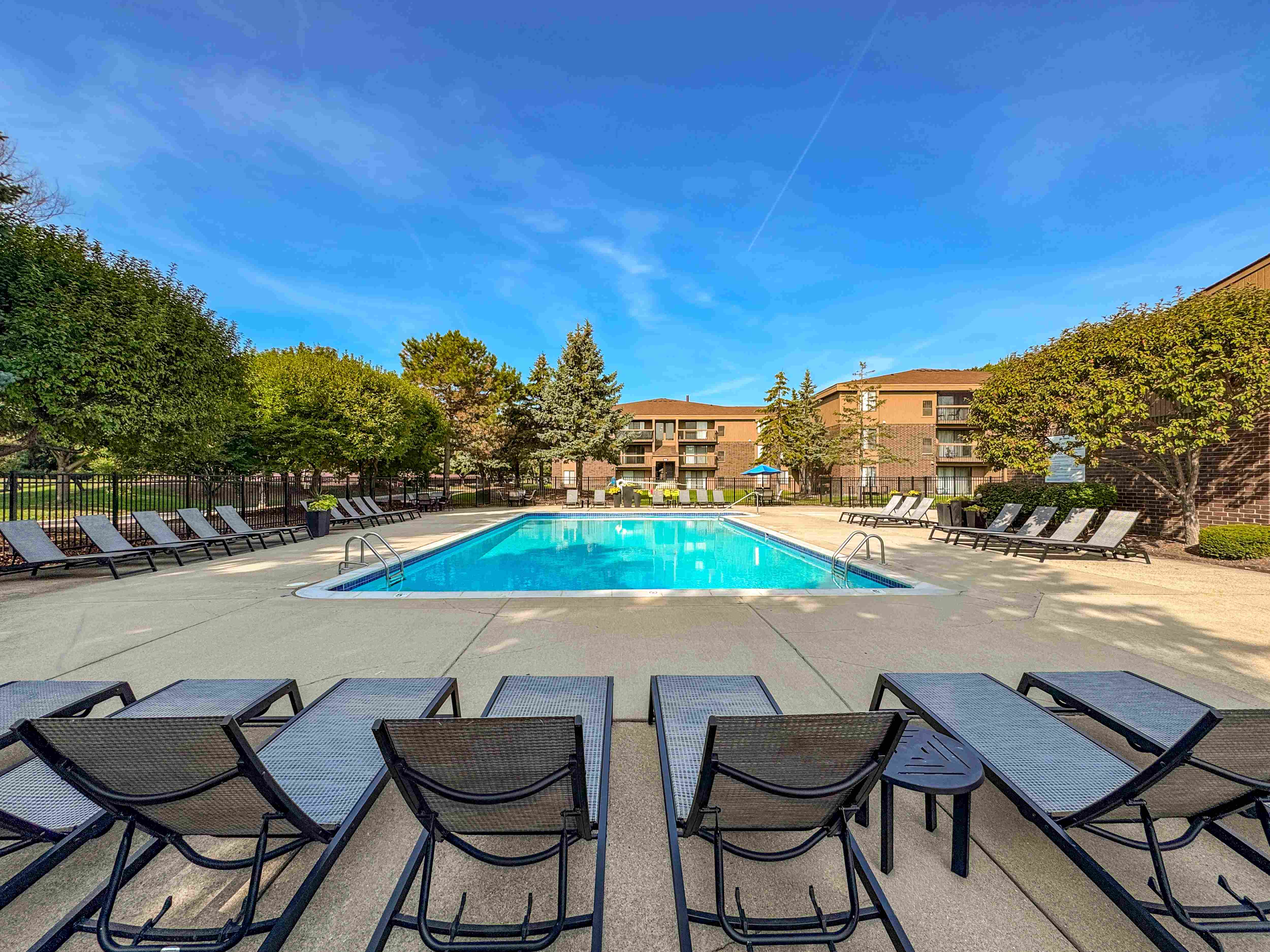 Heated pool at Lakeside Village Apartments Clinton Township MI