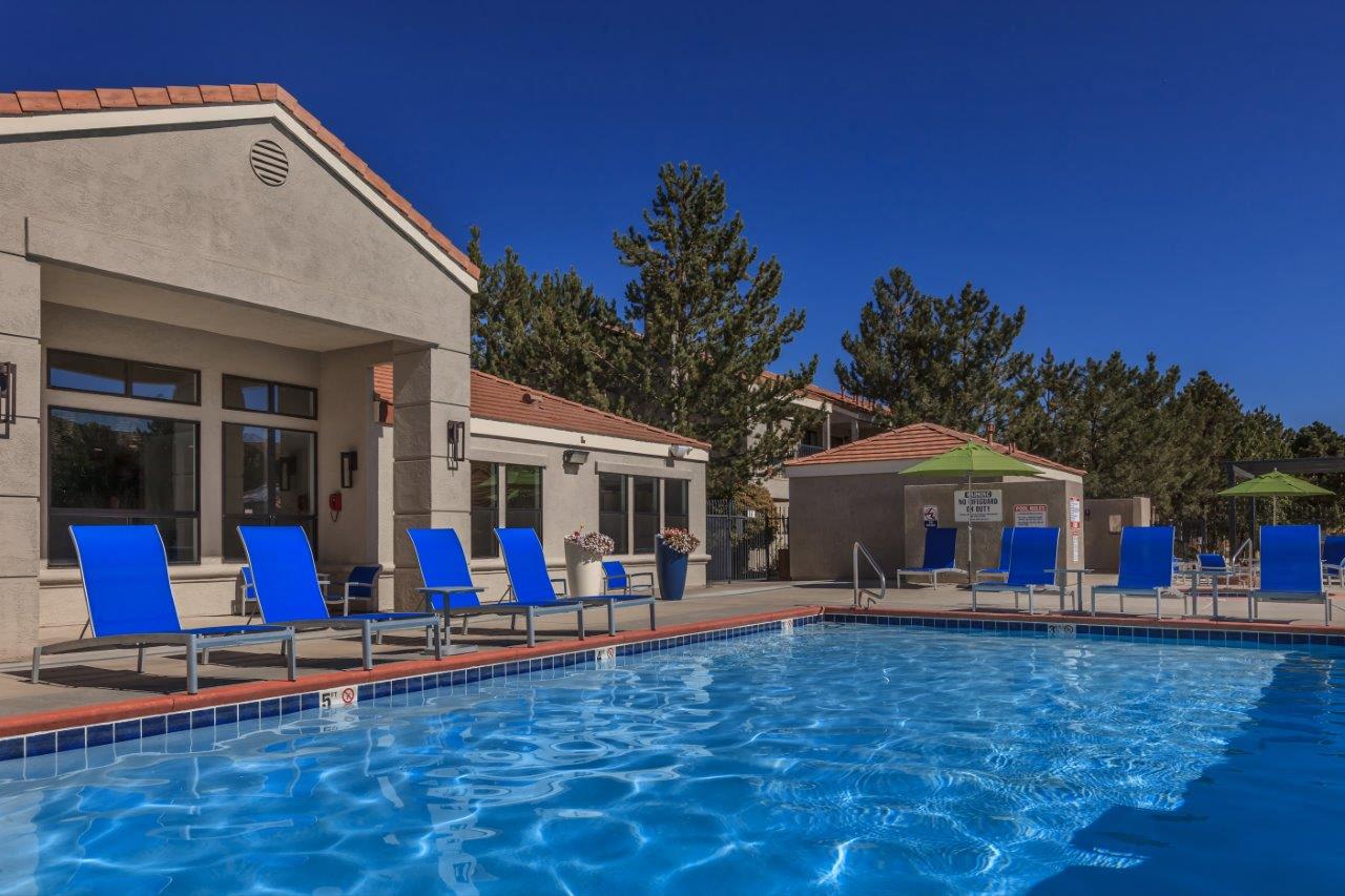 Sagecliff Apartments Pool Area and Lounge Chairs