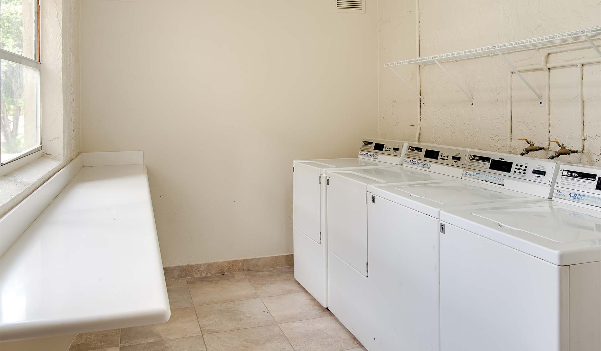 Convenient on-site laundry facility  