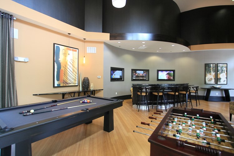 Game Salon with Billiards, Foosball and Multiple Flat Screen TVs