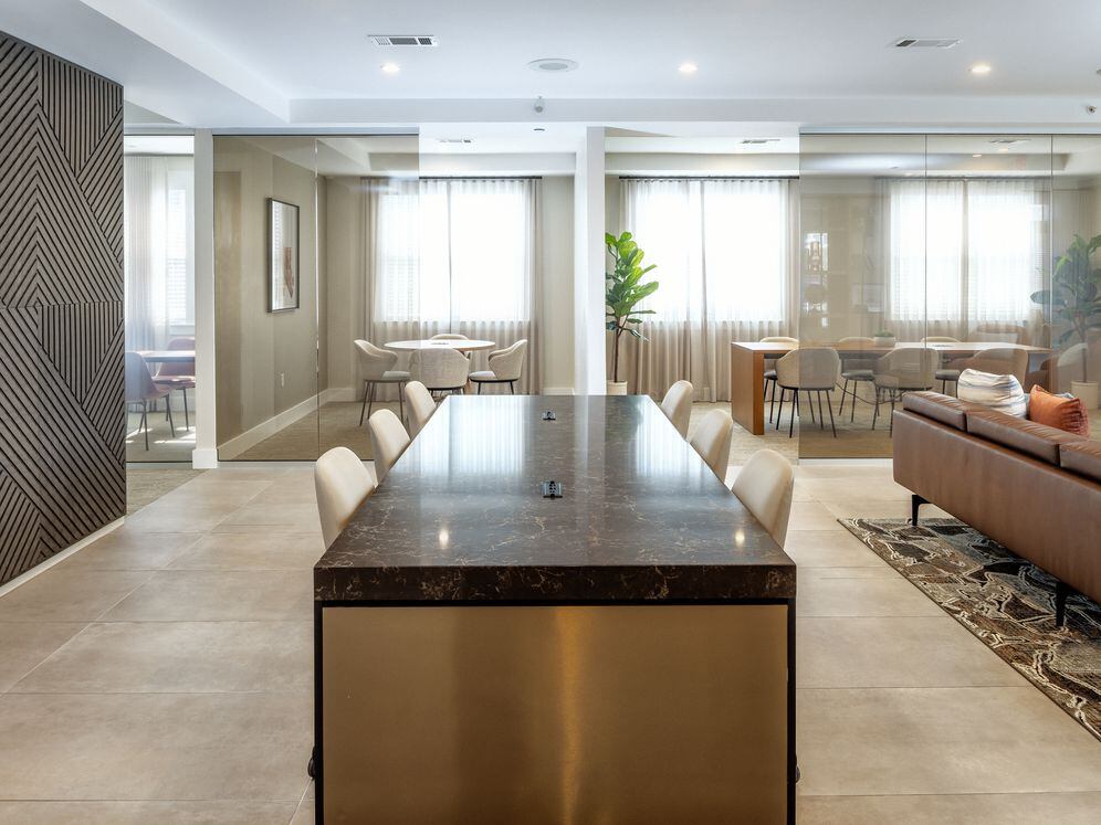 Lobby with co-working spaces