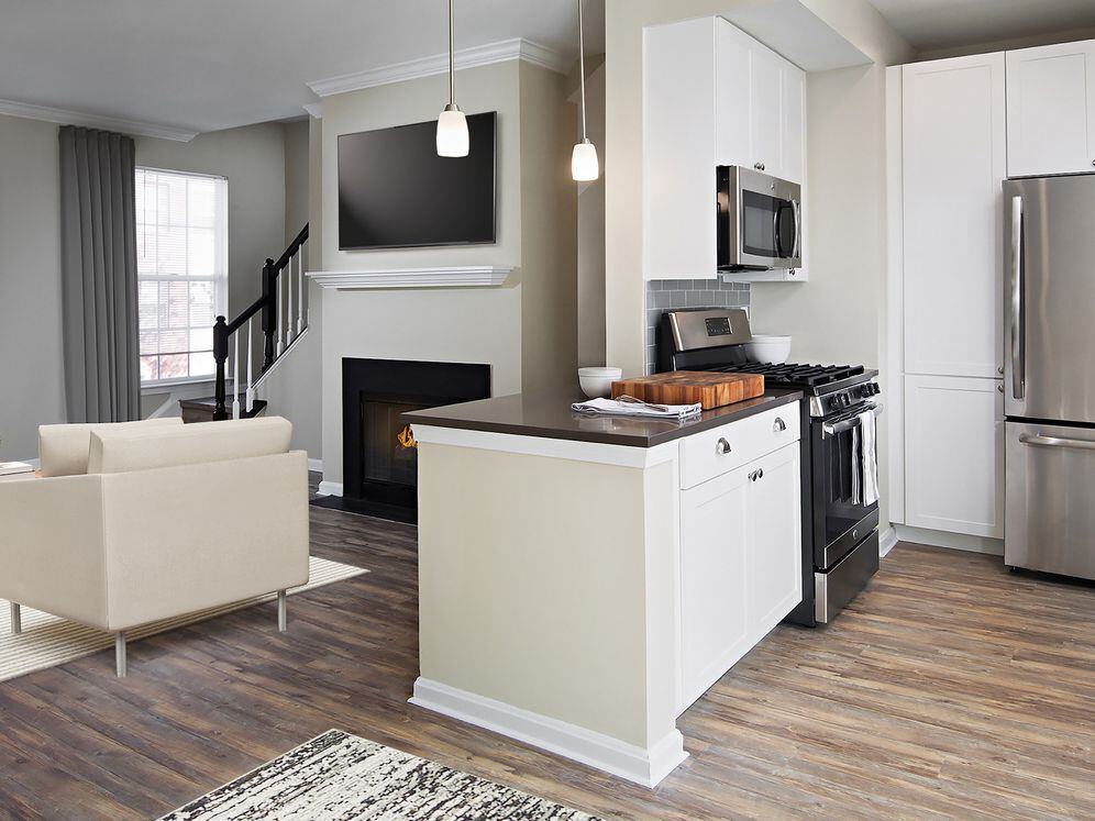 Kitchen, Living, and Dining Area