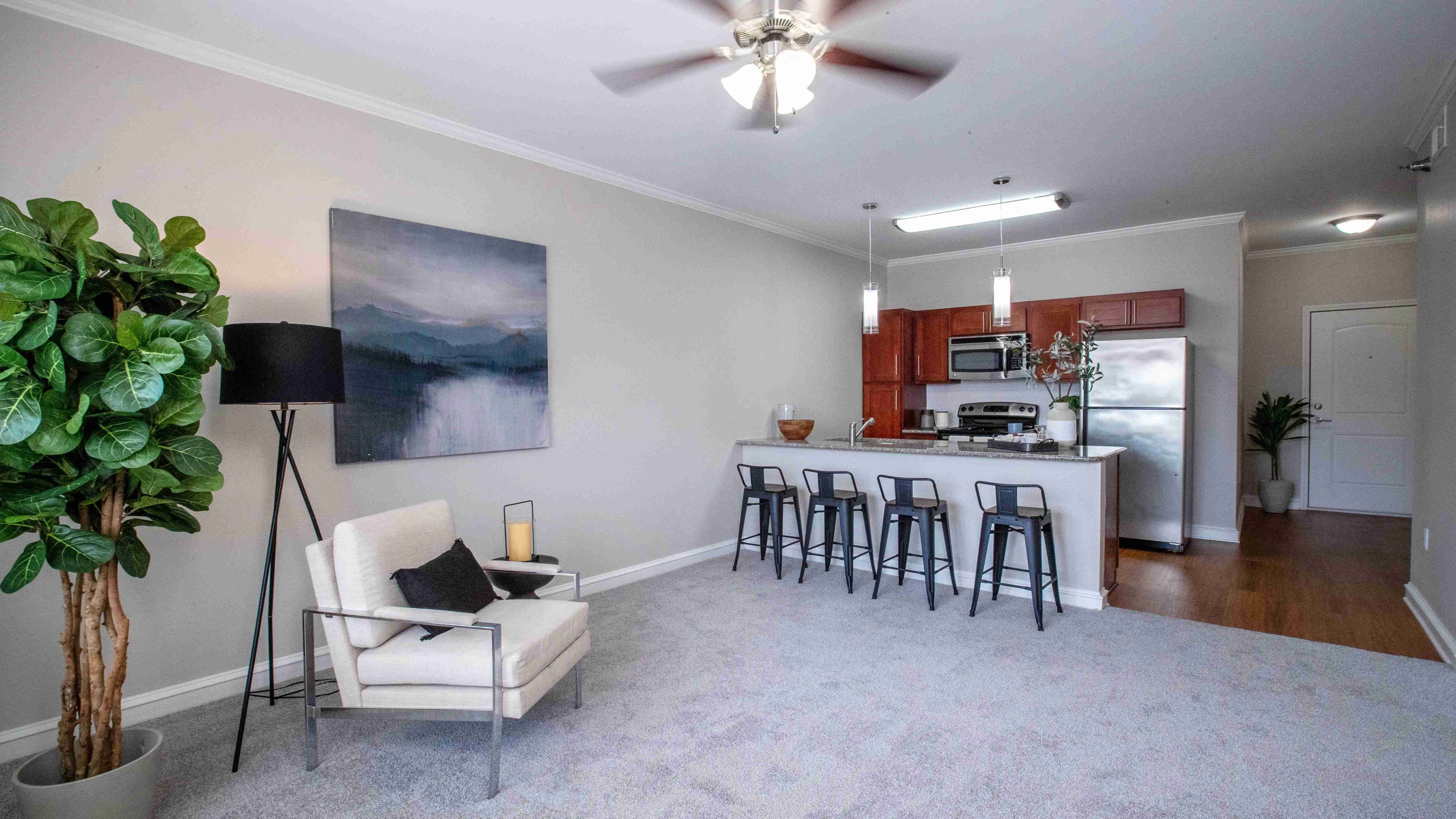 Experience the joys of spacious living with open floor plans, featuring large windows, ample lighting, and ceiling fans for ultimate comfort.