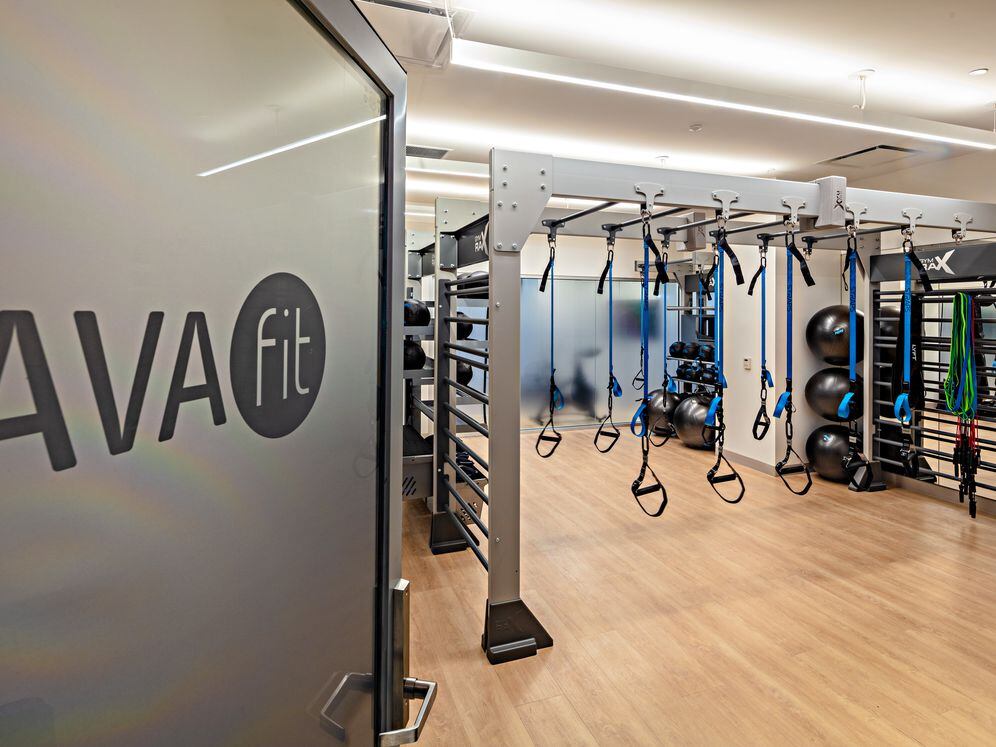 Fitness center with TRX equipment