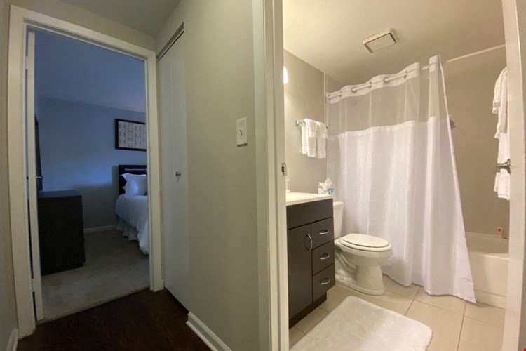 Bathroom with vanity storage