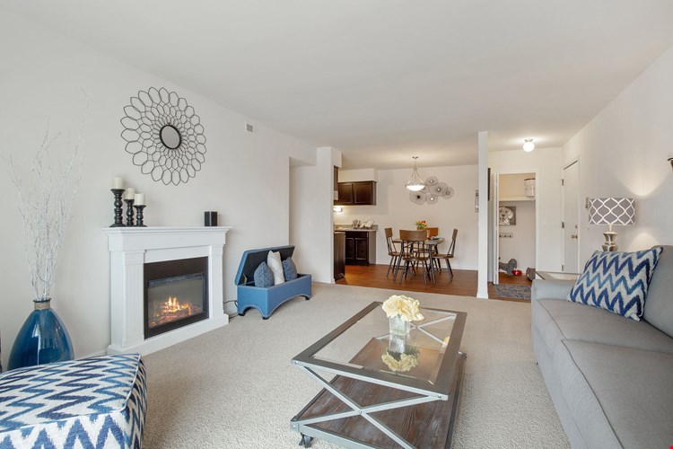 Living Dining and Entry Closet at Lakeside Village Apartments Clinton Township MI