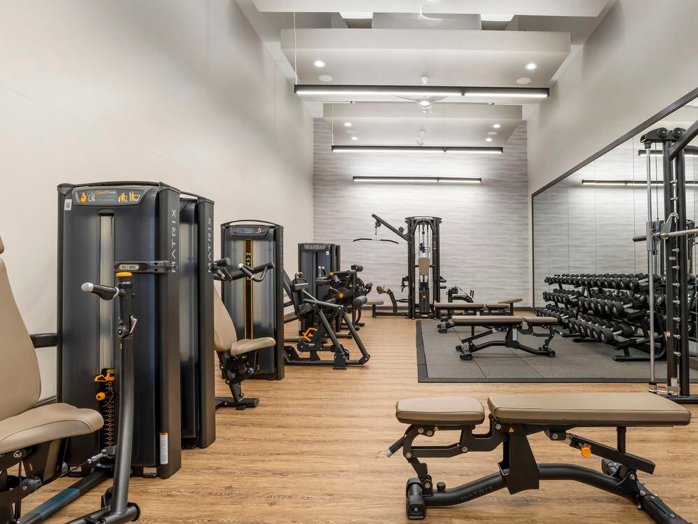 Fitness center with strength equipment